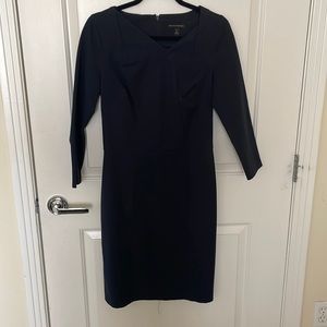 NAVY BLUE 6 Tall, Banana Republic asymmetrical neck structured work dress